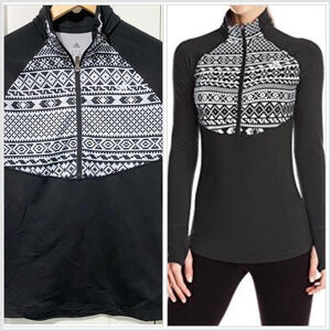 Adidas tribal performance jacket Techfit cold weather half zip gondola print M